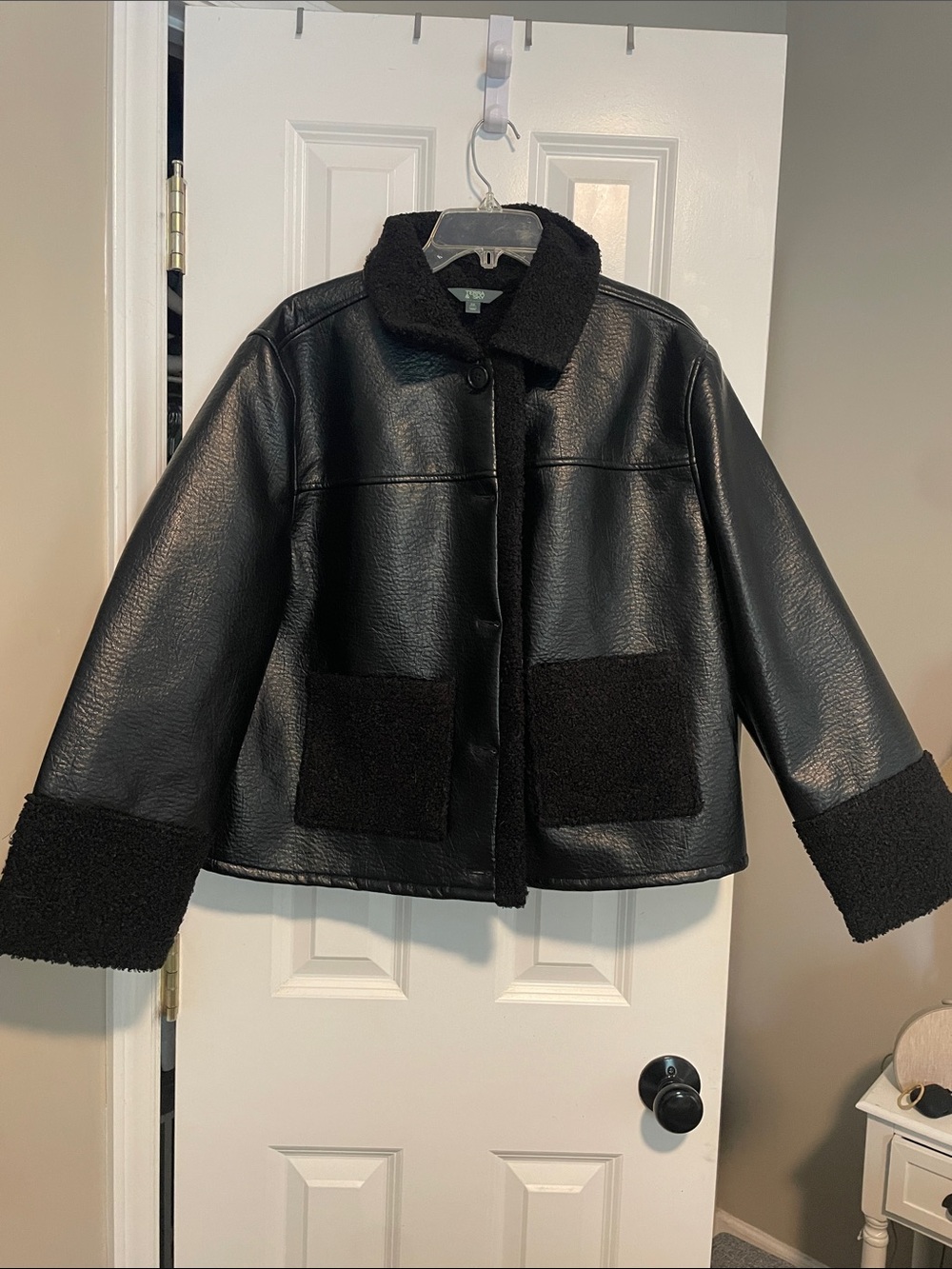 Women's faux leather coat